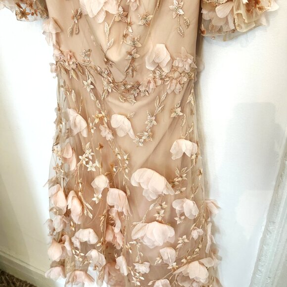 Marchesa Notte 3D Appliqué Embroidered Flower Dress - Picture 10 of 10